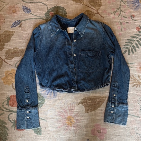 Citizens of Humanity Ambrose Denim Bea Crop Shirt - Picture 5 of 9